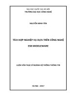 Luận văn thạc sĩ hệ thống thông tin tích hợp nghiệp vụ dựa trên công nghệ ESB middleware 