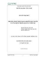 Luận án tiến sĩ công nghệ thông tin phương pháp nhận dạng khuôn mặt người và ứng dụng trong quản lý nhân sự 