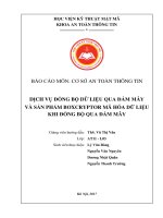 BÁO cáo DỊCH vụ ĐỒNG bộ dữ LIỆU QUA đám mây