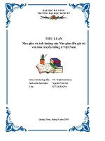 tieu luan triet hoc-Nho giao va anh huong den van hoa viet nam