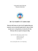 Đánh giá chất lượng của sinh viên tốt nghiệp thông qua năng lực của họ trong khối ngành kinh tế, quản trị kinh doanh tại các trường Đại học trên địa bàn Hà Nội