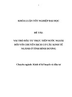 KLTNĐH   vai trò đầu tư trực tiếp nước ngoài đối với chuyển dịch cơ cấu kinh tế ngành ở tỉnh bình dương