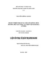 Luận văn thạc sỹ - Hoàn thiện dịch vụ vận tải hàng hóa đường bộ tại Công ty tiếp vận DASUKA (TNHH)