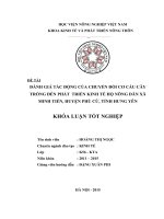 KLTNĐH   đánh giá tác động của chuyển đổi cơ cấu cây trồng đến phát triển kinh tế hộ nông dân trên địa bàn xã minh