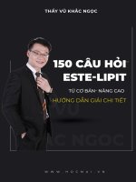 thầy vũ khắc ngọc  150 câu hỏi hay và điển hình về este lipit