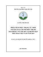 phân tích thực trạng từ chối thanh toán chi phí điều trị do bảo hiểm y tế chi trả tại bệnh viện thể thao việt nam năm 2017 