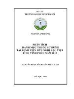 phân tích danh mục thuốc sử dụng tại bệnh viện hữu nghị lạc việt tỉnh vĩnh phúc năm 2017 