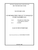 LUẬN ÁN TIẾN SĨ TRIẾT HỌC VẤN ĐỀ KHAI THÁC NỘI LỰC VÀ NGOẠI LỰC Ở VIỆT NAM HIỆN NAY