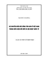 LUẬN ÁN TRIẾT HỌC SỰ CHUYỂN BIẾN ĐỜI SỐNG TÔN GIÁO Ở VIỆT NAM TRONG ĐIỀU KIỆN ĐỔI MỚI VÀ HỘI NHẬP QUỐC TẾ
