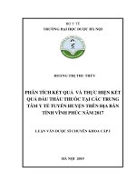 phân tích kết quả và thực hiện kết quả đấu thầu thuốc tại các trung tâm y tế tuyến huyện trên địa bàn tỉnh vĩnh phúc năm 2017 