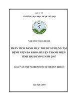phân tích danh mục thuốc sử dụng tại bệnh viện đa khoa huyện thanh miện tỉnh hải dương năm 2017 