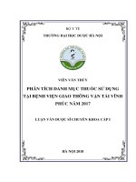 phân tích danh mục thuốc sử dụng tại bệnh viện giao thông vận tải vĩnh phúc năm 2017 