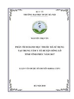 phân tích danh mục thuốc đã sử dụng tại trung tâm y tế huyện sông lô tỉnh vĩnh phúc năm 2017 
