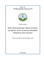 phân tích danh mục thuốc sử dụng tại trung tâm y tế huyện kim động tỉnh hưng yên năm 2017 