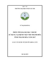 phân tích danh mục thuốc sử dụng tại bệnh viện nhi thanh hóa tỉnh thanh hóa năm 2017 