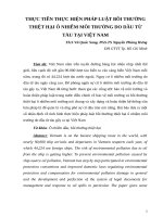 Thực tiễn thực hiện pháp luật bồi thường thiệt hại ô nhiễm môi trường do dầu từ tàu tại việt nam