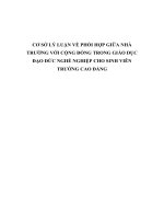 CƠ sở lý LUẬN về PHỐI hợp GIỮA NHÀ TRƯỜNG với CỘNG ĐỒNG TRONG GIÁO dục đạo đức NGHỀ NGHIỆP CHO SINH VIÊN TRƯỜNG CAO ĐẲNG 