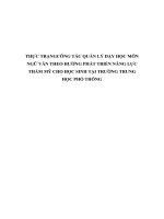 THỰC TRẠNGCÔNG tác QUẢN lý dạy học môn NGỮ văn THEO HƯỚNG PHÁT TRIỂN NĂNG lực THẨM mỹ CHO học SINH tại TRƯỜNG TRUNG học PHỔ THÔNG 