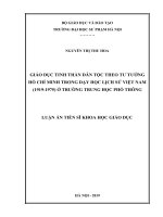 Giáo dục tinh thần dân tộc theo tư tưởng hồ chí minh trong DH LS việt nam (1919 – 1975) ở trường THPT