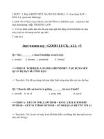 BÀI TẬP ÔN THI TIÊNG ANH LỚP 11