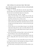 ĐỀ CƯƠNG LÍ LUẬN DẠY HỌC TIỂU HỌC