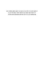 QUY TRÌNH, điều KIỆN vận DỤNG NGUYÊN tắc kết hợp lý LUẬN với THỰC TIỄN TRONG dạy học học PHẦN tư TƯỞNG hồ CHÍ MINH lớp sơ cấp lý LUẬN CHÍNH TRỊ 