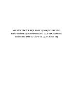 NGUYÊN tắc và BIỆN PHÁP vận DỤNG PHƯƠNG PHÁP THẢO LUẬN NHÓM TRONG dạy học KINH tế CHÍNH TRỊ lớp sơ cấp lý LUẬN CHÍNH TRỊ 