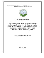 phân tích tình hình sử dụng thuốc điều trị tăng huyết áp ở bệnh nhân tăng huyết áp có kèm đái tháo đường tại khoa khám bệnh viện y học phòng không không quân 