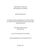 Luận văn thạc sỹ - Tự đánh giá trong kiểm định chất lượng giáo dục các trường mầm non trên địa bàn thị xã Sông Công - tỉnh Thái Nguyên