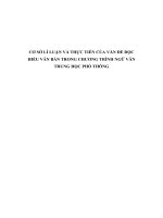 CƠ sở lí LUẬN và THỰC TIỄN của vấn đề đọc HIỂU văn bản TRONG CHƯƠNG TRÌNH NGỮ văn TRUNG học PHỔ THÔNG 