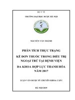 phân tích thực trạng kê đơn thuốc trong điều trị ngoại trú tại bệnh viện đa khoa hợp lực thanh hóa năm 2017 