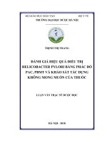 đánh giá hiệu quả điều trị helicobacter pylori bằng phác đồ pac, pbmt và khảo sát tác dụng không mong muốn của thuốc 