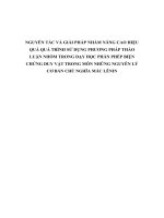 NGUYÊN tắc và GIẢI PHÁP NHẰM NÂNG CAO HIỆU QUẢ QUÁ TRÌNH sử DỤNG PHƯƠNG PHÁP THẢO LUẬN NHÓM TRONG dạy học PHẦN PHÉP BIỆN CHỨNG DUY vật TRONG môn NHỮNG NGUYÊN lý cơ bản CHỦ NGHĨA mác LÊNIN 