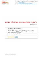42 chủ đề IELTS speaking part 1