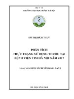 phân tích thực trạng sử dụng thuốc tại bệnh viện tim hà nội năm 2017 
