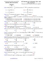 Đề thi học kì 1 môn toán lớp 11 năm học 2018_2019 trường THPT Ngô Quyền, Hà Nội (có đáp án)