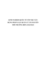 (khóa luận) kinh nghiệm quốc tế với việc xây dựng pháp luật quản lý tài nguyên môi trường biển, hải đảo