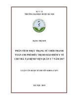 phân tích thực trạng từ chối thanh toán chi phí điều trị do bảo hiểm y tế chi trả tại bệnh viện quân y 7 năm 2017 