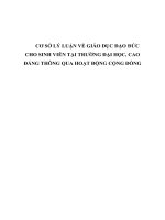 CƠ sở lý LUẬN về GIÁO dục đạo đức CHO SINH VIÊN tại TRƯỜNG đại học, CAO ĐẲNG THÔNG QUA HOẠT ĐỘNG CỘNG ĐỒNG 