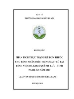 phân tích thực trạng kê đơn thuốc cho bệnh nhân điều trị ngoại trú tại bệnh viện đa khoa quỳnh lưu   tỉnh nghệ an năm 2017 