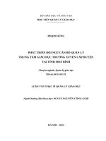 Luận văn thạc sỹ - Phát triển đội ngũ cán bộ quản lý trung tâm GDTX cấp huyện tại tỉnh Hoà Bình