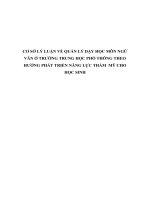 CƠ sở lý LUẬN về QUẢN lý dạy học môn NGỮ văn  ở TRƯỜNG TRUNG học PHỔ THÔNG THEO HƯỚNG PHÁT TRIỂN NĂNG lực THẨM mỹ CHO học SINH 