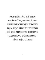 NGUYÊN tắc và BIỆN PHÁP sử DỤNG PHƯƠNG PHÁP kể CHUYỆN TRONG dạy học môn tư TƯỞNG hồ CHÍ MINH tại TRƯỜNG CAO ĐẲNG CỘNG ĐỒNG TỈNH hậu GIANG 