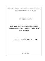 Hoạt động phát triển cộng đồng đôi với người nghèo từ thực tiễn huyện đông hưng, tỉnh thái bình 