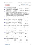 Đề thi học kì 1 toán lớp 10 năm học 20182019 (trắc nghiệm có đáp án)