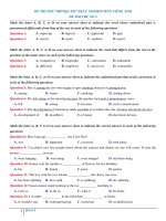 ĐỀ THI THỬ THPT QUỐC GIA môn ANH