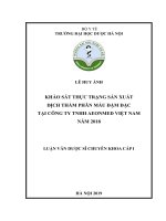 khảo sát thực trạng sản xuất dịch thẩm phân máu đậm đặc tại công ty tnhh aeonmed việt nam năm 2018 
