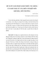 đề xuất giải pháp giảm thiểu tác động của khí thải từ tàu biển tới biến đổi khí hậu, môi trường