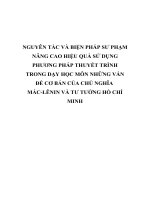 NGUYÊN tắc và BIỆN PHÁP sư PHẠM NÂNG CAO HIỆU QUẢ sử DỤNG PHƯƠNG PHÁP THUYẾT TRÌNH TRONG dạy học môn NHỮNG vấn đề cơ bản của CHỦ NGHĨA 