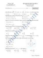 Đề thi trắc nghiệm toán lớp 10 học kỳ 2 có đáp án